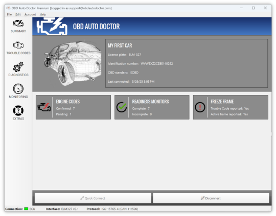 Скриншот программы OBD Auto Doctor 1