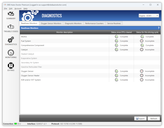 Скриншот программы OBD Auto Doctor 5